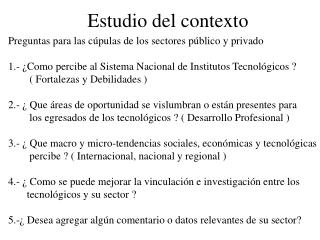 Estudio del contexto