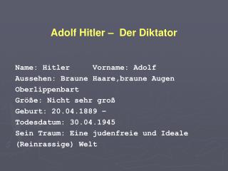 Adolf Hitler – Der Diktator