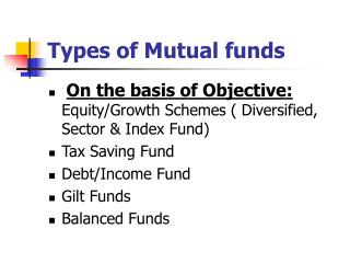 Types of Mutual funds