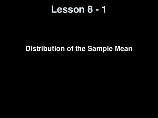 Lesson 8 - 1