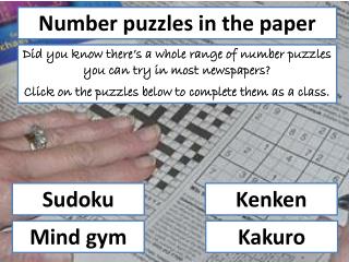 Number puzzles in the paper