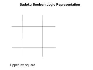 Sudoku Boolean Logic Representation