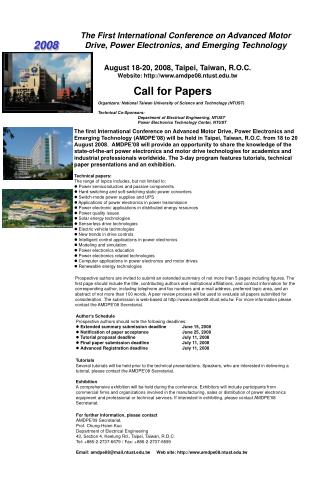 Call for Papers