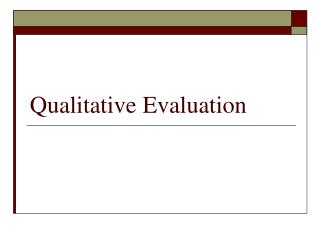 Qualitative Evaluation