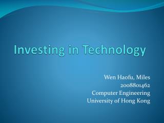 Investing in Technology