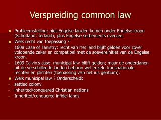 Verspreiding common law