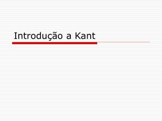 Introdução a Kant
