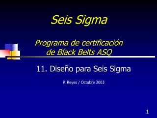 Seis Sigma Programa de certificación de Black Belts ASQ