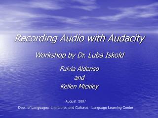 Recording Audio with Audacity