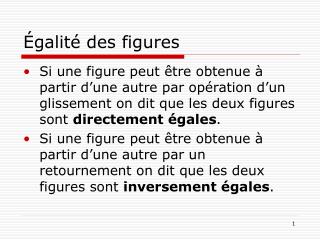 Égalité des figures