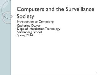 Computers and the Surveillance Society
