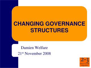 CHANGING GOVERNANCE STRUCTURES