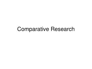 Comparative Research