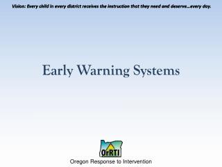 Early Warning Systems