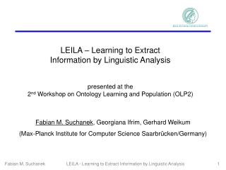 LEILA – Learning to Extract Information by Linguistic Analysis