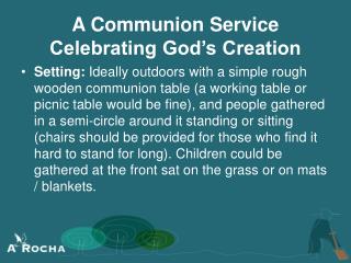 A Communion Service Celebrating God’s Creation