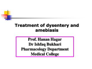 Prof. Hanan Hagar Dr Ishfaq Bukhari Pharmacology Department Medical College