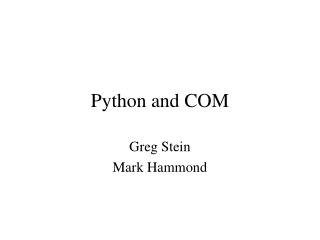 Python and COM