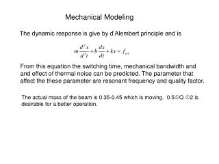 Mechanical Modeling