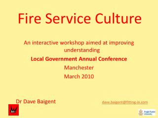 Fire Service Culture