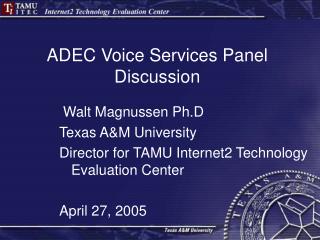 ADEC Voice Services Panel Discussion