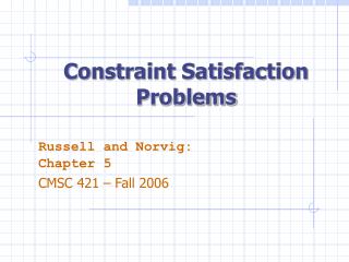 Constraint Satisfaction Problems