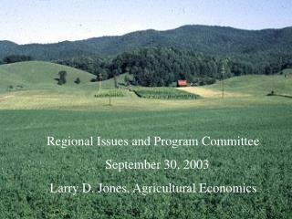 Regional Issues and Program Committee September 30, 2003