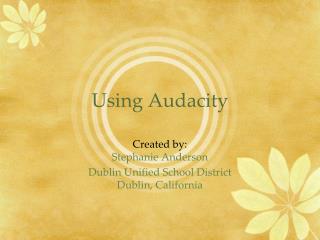 Using Audacity