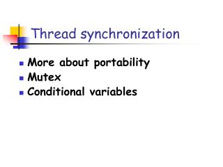 Thread synchronization