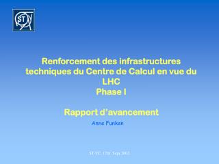 Renforcement des infrastructures techniques du Centre de Calcul en vue du LHC Phase I