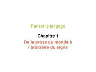 Penser le langage