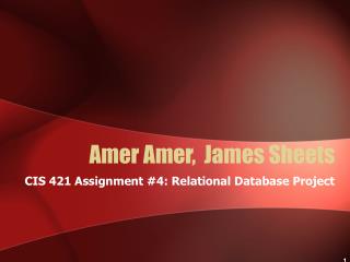 Amer Amer, James Sheets