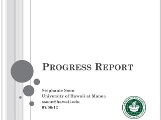 Progress Report