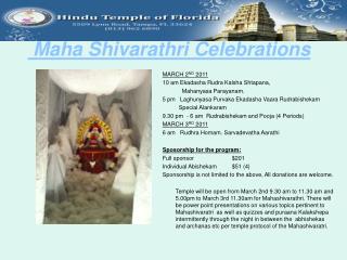 Maha Shivarathri Celebrations