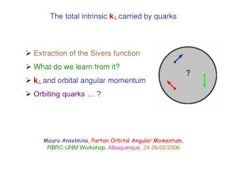 The total intrinsic k ┴ carried by quarks