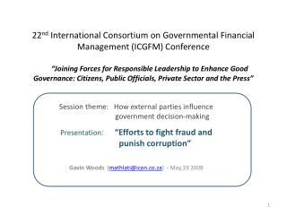 Session theme: How external parties influence