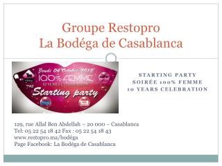 Groupe Restopro La Bodéga de Casablanca