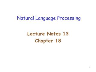 Natural Language Processing