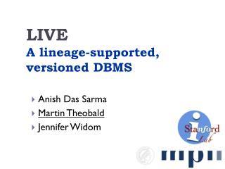 LIVE A lineage-supported, versioned DBMS