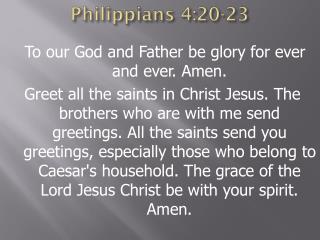 Philippians 4:20-23