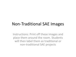Non-Traditional SAE Images