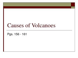 Causes of Volcanoes