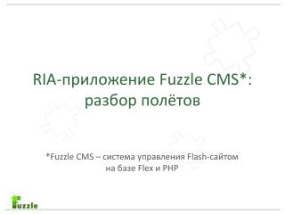 RIA- приложение Fuzzle CMS* : разбор полётов