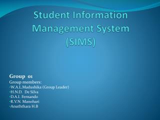 Student Information Management System (SIMS)