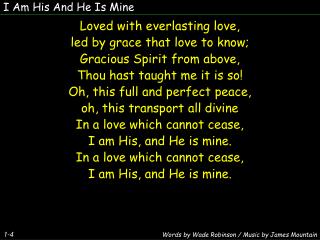 I Am His And He Is Mine