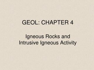 GEOL: CHAPTER 4