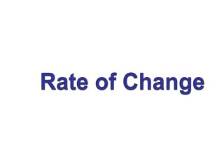 Rate of Change