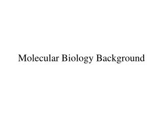 Molecular Biology Background