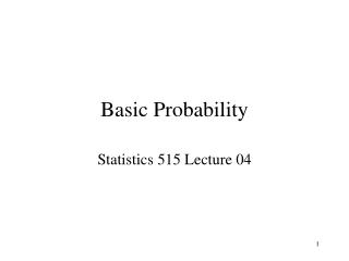 Basic Probability