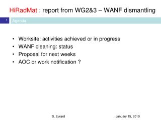 HiRadMat : report from WG2&amp;3 – WANF dismantling